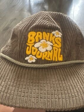 Banks Journal Men's Brown Corduroy Bucket Hat with Yellow Floral Logo